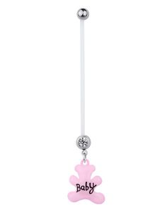 Navelpiercing För Gravida med Rosa Teddybjörn