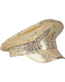 Guldfärgad Kaptenhatt Med Paljetter