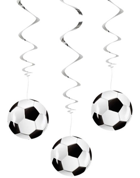 3 stk Hängade Dekorationer 85 cm - Fotbollsparty
