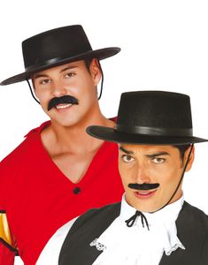 Svart Flamencohatt med Snodd och Band