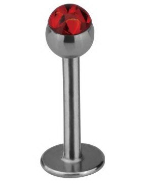Labret med Glittrande Röda Stenar