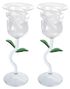 2 stk Roseformede Glass