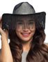 Cowboyhatt med Frynser – Holografisk Svart