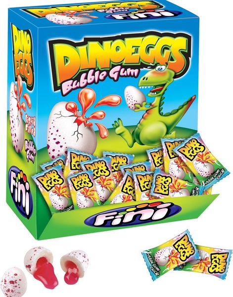 200 stk Fini Dino Eggs / Tuggummi med Flytande Kärna - Hel Låda