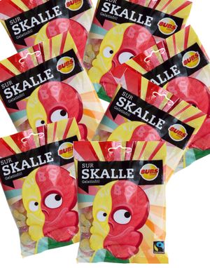 16 Påsar Skalle med Surt Vingummi - Hel Låda