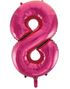 JUMBO Rosa Siffertallballonger 0-9 - 86 cm