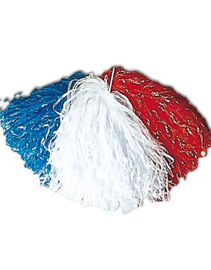 1 st Trefärgad Blå, Röd och Vit Pom Pom