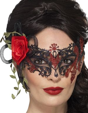 Glittrande Filigran Ögonmask med Blomma
