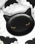 6 stk Svart Katt Papptallrikar 22x20 cm - Pink Halloween