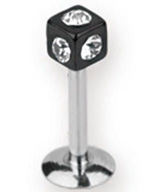Tuff Labret med Fyrkantig Svart Kula med Klara Stenar
