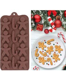 Brun 3D Silikonform til Baking med Julemotiver