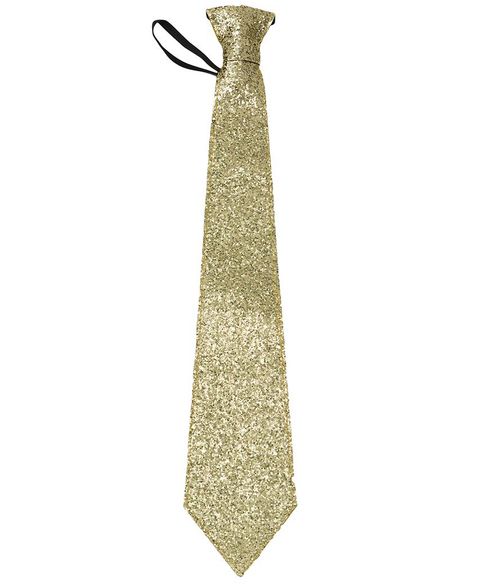 Guldfärgad Glittrande Slips