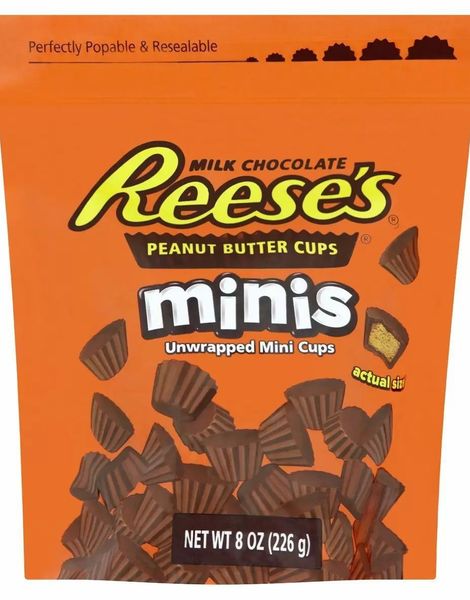 Reese’s Mini Peanut Butter Cups Unwrapped - Stor Påse 185 Gram (USA Import)