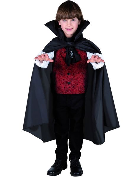 Svart Vampyr/Djävulskappa till Barn - 75 cm