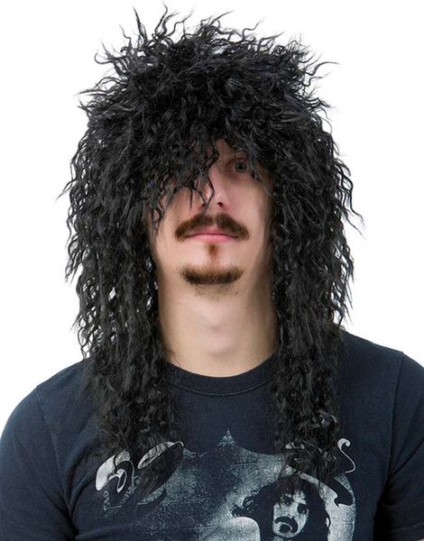 Heavy Metal - svart peruk