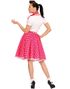 Rosa 50-Tals Polka Dot Maskeradskjorta och Halsduk