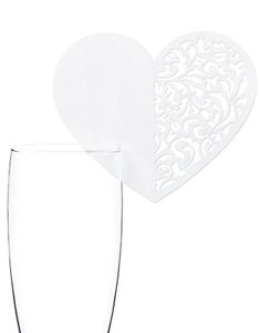 10 stk Hjärtformade Bordskort til Glas
