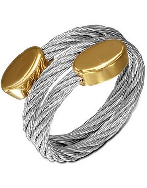 Italia - Silverfärgad Ring i Tvinnat Stål