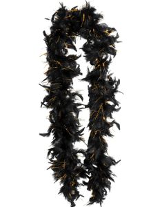 Fjærboa / Feather Boa - Svart og Gull (183 cm)