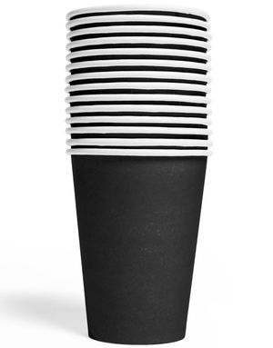 14 stk Svarte Pappkrus 210 ml