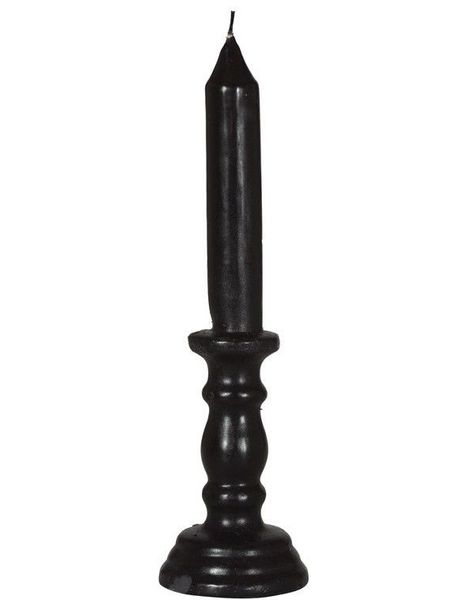Svart Stearinlys Formet som en Lysestake med Lys - 27 cm