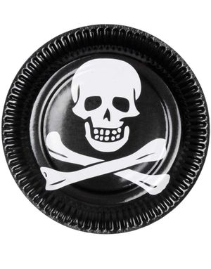 6 stk Svarta Pirat Papptallrikar - Pirates of the Seven Seas