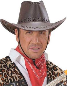 Brun Cowboyhatt i Skinnimitation