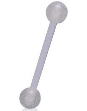 Självlysande Vit Tungpiercing