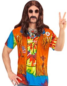 Fotorealistisk Hippie T-shirt (Herr)