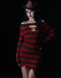 Lisensiert Miss Freddy Krueger Strikket Kjole 