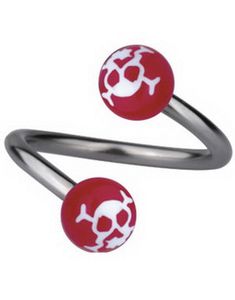 Ögonbrynspiercing med Dödskalle - Lila/Vit - 1.2 x 10 mm