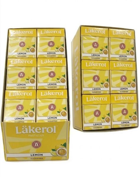 48 st Läkerol Lemon Sugarfree / Sockerfria Pastiller med Citronsmak - Hela Lådan 1200 gram