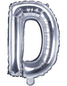 Bokstaven D - Silverfärgad 35 cm Folieballong