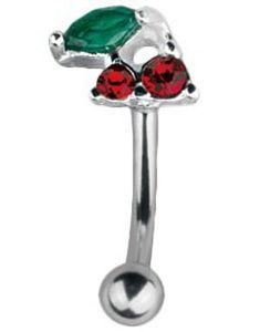 Cherry - 1.2 x 8 mm Silverfärgad Ögonbrynspiercing