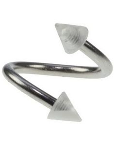 Curve Ögonbrynspiercing med Genomskinliga Spikes - 1.2 x 8 mm