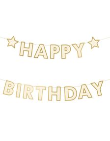 Happy Birthday Girlander 220x14,5 cm – Klassisk og Elegant Bursdagsdekor