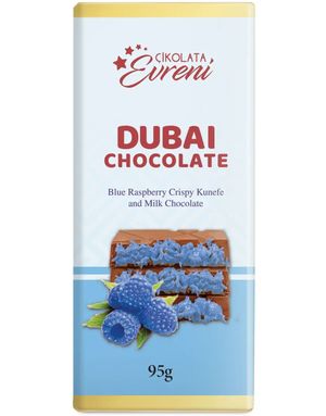Dubai Sjokolade med Blå Bringebær Crispy Kunefe 95 gram