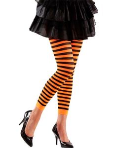 Randiga Svarta och Orange Tights