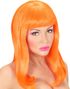 Neonorange Peruk med Lugg - Lyser Under UV-Ljus