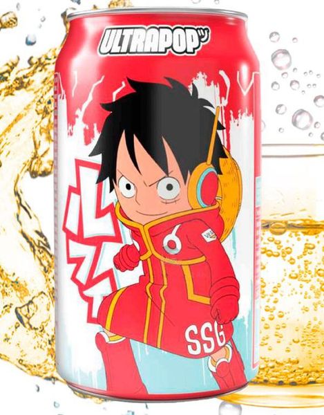 Luffy Lemon & Strawberry Soda - Brus med Sitron og Jordbærsmak 330 ml (Polen)