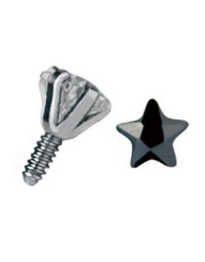Dermal Anchor Kula med Stjärnformad Svart Sten - Strl 3 mm kula med 1,2 mm gängor