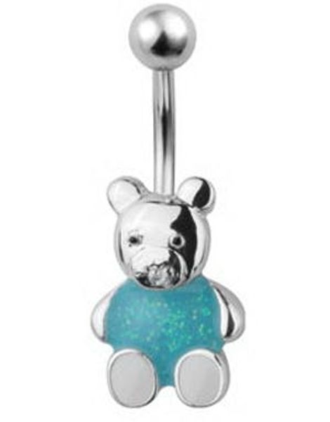 Teddybear Navelpiercing - Blå