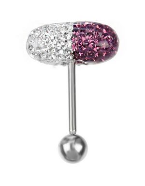 White & Purple Diamond Pill - Tungpiercing