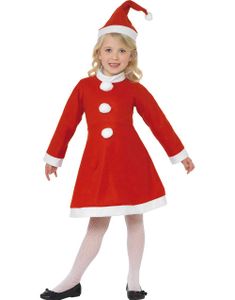 Jultomtens Söta Dotter Barnkostym Med Luva