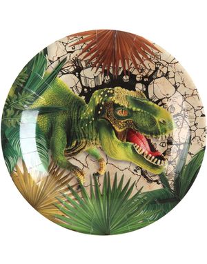 10 stk Papptallerkener 23 cm - Dinosaur Fest