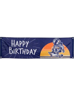 Astronaut Bursdagsbanner 180x50 cm - Astronaut Party