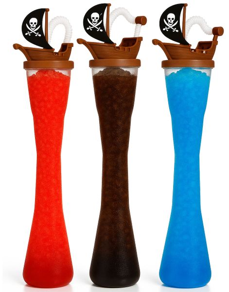 3 st 400 ml Slushsbägare Piratskepp