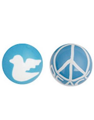 Peace - Blå Akrylkula