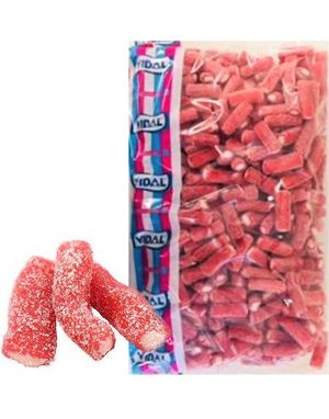1 kg Vidal Sour Strawberry Mini Pencils - Sure Små Jordbærstenger med Fyll