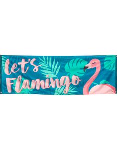 Stor Posterflaggs Banner 220x74 cm - Flamingo Gold